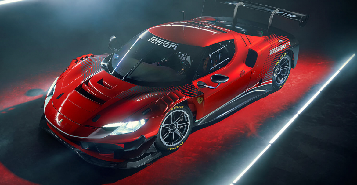 There it is: The official launch of the new Ferrari 296 GT3 at the Spa-Francorchamps circuit today